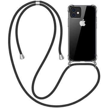 Hoesje Geschikt voor iPhone 12 / 12 Pro backcover hoesje met Koord zwart