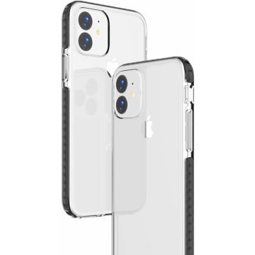 Hoesje Geschikt voor iPhone 11 Anti Shock Hoesje - Zwart & Transparant