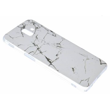 Samsung Galaxy J6+ Plus (2018) Marmer Design Wit - Back Cover Hoesje