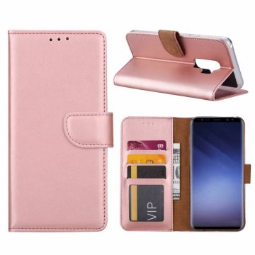 Samsung Galaxy S9 Plus Booktype / Portemonnee TPU Lederen Hoesje Rose Goud
