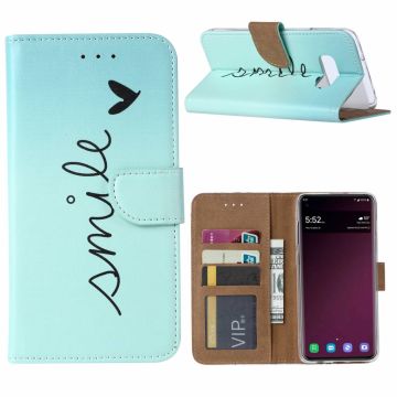 Ntech Samsung Galaxy S10e Smiley Design Booktype Kunstleer Hoesje Met Pasjesruimte