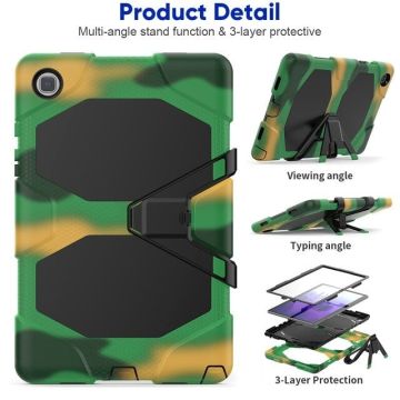 Samsung Galaxy Tab A7 Hose - (2020/2022) - Extreme protectie Army Backcover 10.4 - Camouflage Groen
