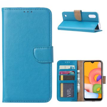 Samsung Galaxy A01 Hoesje met Pasjeshouder - Blauw