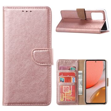 Samsung A72 hoesje bookcase Rose Goud - Samsung galaxy A72 5G portemonnee book case hoes cover