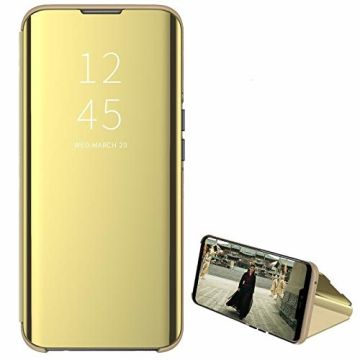 Ntech New Style LED Flip Cover Hoesje voor Samsung Galaxy A40 - Goud