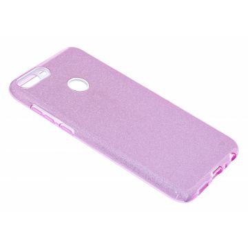 Huawei P Smart Paars Glitter TPU Back Cover Hoesje