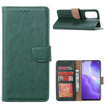 Oppo Reno5 5G - Hoesje Bookcase Groen - Portemonee hoesje case met Pasjeshouder