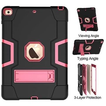 Hoes geschikt voor Apple iPad 10.2 (2019 / 2020) Kickstand Armor hoes - Zwart / Pink