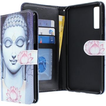 Boeddha & Lotusbloem Design Boek hoesje met pasjesruimte - Samsung Galaxy A50s/A30s