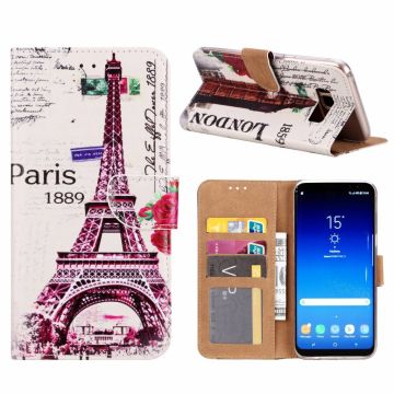 Samsung Galaxy S8+(Plus) Eiffeltoren (1889) Design Booktype Kunstleer Hoesje Met Pasjesruimte