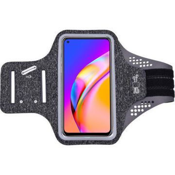Hoesje Geschikt voor Oppo a94 hardloop telefoonhouder – armband - sportband - van stof - Zwart