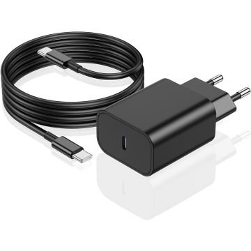 USB C Adapter geschikt Oplader Geschikt voor Samsung Galaxy S24 Plus oplader - 25w - telefoon oplaad stekker - snellader met USB C kabel