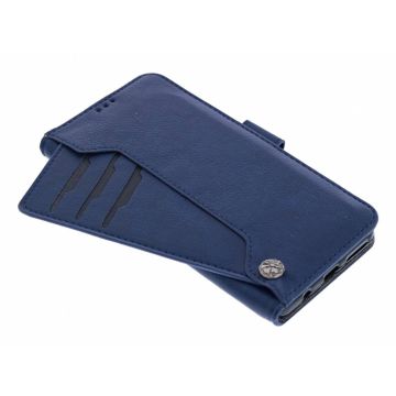 Ntech Samsung Galaxy S10+ Plus Flip Hoesje & Uitschuifbare Pasjeshouder Blauw