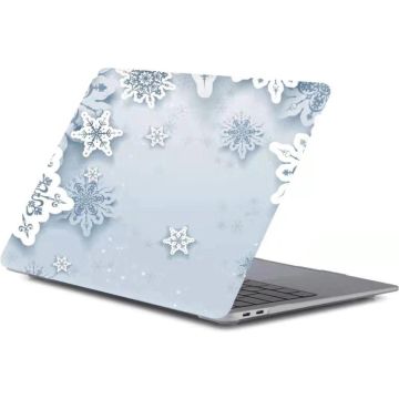 Macbook Pro case - Macbook pro hoes / Macbook Pro hard hoes 13 inch 2020 / 2019 / 2018 / 2017 / 2016 / A2289/A2251 / A1706A / 1708 - Laptop Cover Ntech - Sneeuwvlokken