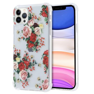 Siliconen Hoesje met bloemenprint Geschikt voor iPhone 12 Mini Boeket en Rozen Transparant