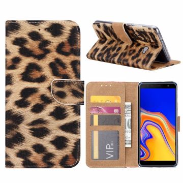 Samsung Galaxy J4+ (Plus) 2018 Luipaard Boek hoesje met Pasjesruimte