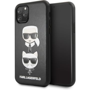 Apple iPhone 11 Pro Max Zwart Karl Lagerfeld Backcover hoesje Choupette - Embossed - KLHCN65KICKC