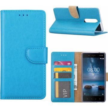 Portemonnee hoesje voor Nokia 3 book case met pasjes Blauw