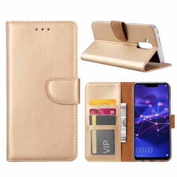 Ntech Huawei Mate 20 Lite Goud Booktype / Portemonnee TPU Lederen Hoesje