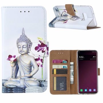 Ntech Samsung Galaxy S10e Boeddha & Bloem Design Boek hoesje met pasjesruimte