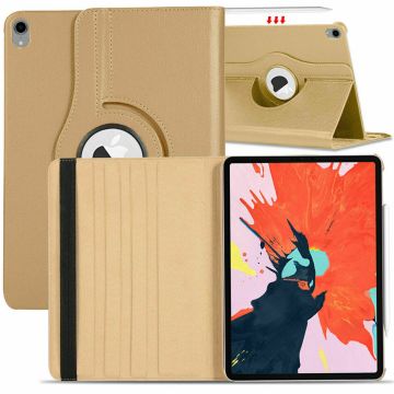 Hoes geschikt voor iPad Air 2022 360 Graden Draaibare Goud - Hoes geschikt voor iPad Air 5 hoes bookcase met standaard - Hoes geschikt voor iPad air 5 case 5e generatie hoes - Hoes geschikt voor iPad Air 2022 / Air 2020 hoes 10.9 - Hoes geschikt voor iPad