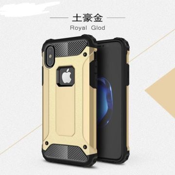 Champagne Goud Dual layer Rugged Armor Hard PC & TPU Hybrid Hoesje iPhone X / Xs