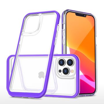 Hoesje Geschikt voor iPhone 13 Pro Max hoesje transparant met bumper Paars - Ultra Hybrid Hoesje Geschikt voor iPhone 13 Pro Max case