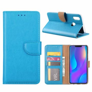 Huawei P Smart+ (Plus) Blauw Booktype / Portemonnee TPU Lederen Hoesje