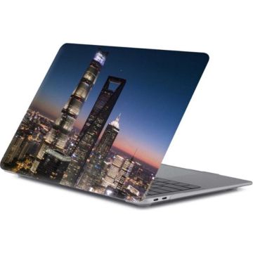 Macbook Air Hoes - Macbook Air case / Macbook Air hoes hardcover 2020 A2179 - A2337 M1 - Moderne Gebouwen Stad Nacht 34 - Ntech