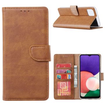 Samsung A22 Hoesje - Samsing Galaxy A22 5G Bookcase Bruin - Portemonee hoesje Samsung A22 5G