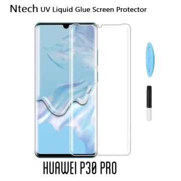 Ntech Huawei P30 Pro UV liquid Curved Tempered Glass full cover met UV lampje