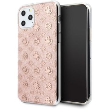 Apple iPhone 11 Pro Max Roze Guess Backcover hoesje Glitter - 4G Peony - GUHCN65TPERG