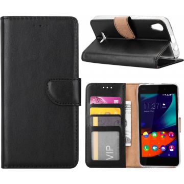 Wiko Lenny 3 cover Portemonnee hoesje / book case Zwart