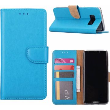 Samsung Galaxy S8 Booktype / Portemonnee lederen hoesje Blauw