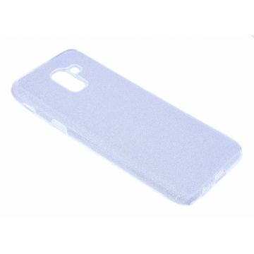 Samsung Galaxy J6+ Plus (2018) Zilver Glitter TPU Back Cover Hoesje