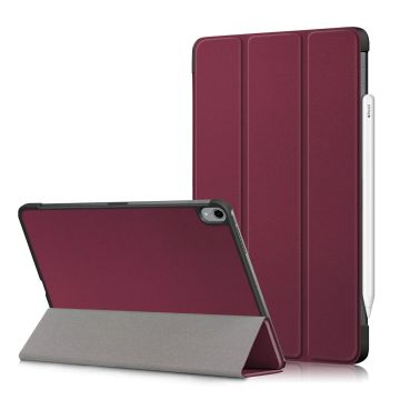 Hoes geschikt voor iPad Air 5 bookcase Wine Rood - Hoes geschikt voor iPad air 2022 hoes 10.9 - Hoes geschikt voor iPad Air 5 smart case Kunstleer - Hoes geschikt voor iPad air 2020 hoes Trifold Smart hoesje