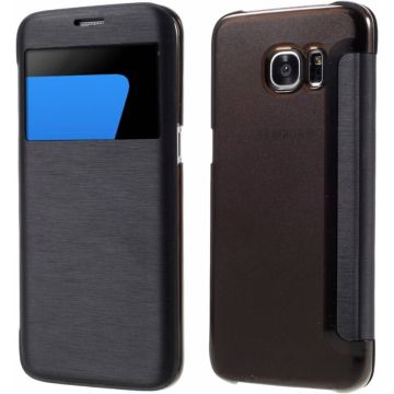 Samsung Galaxy S7 Edge window view flip case cover hoesje Zwart