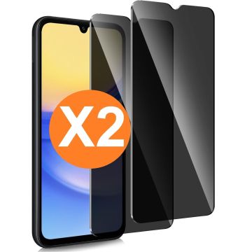 Privacy Screenprotector Geschikt voor Samsung Galaxy A15 Privacy Screenprotector Tempered glass 2 Pack