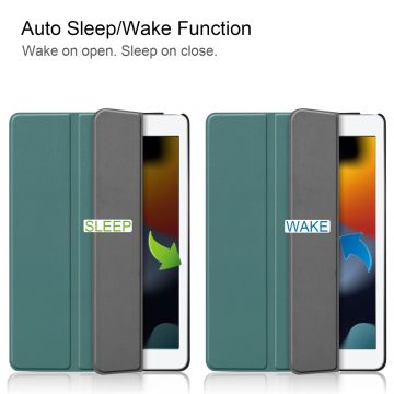 Hoes geschikt voor iPad Air / Air 2 - Trifold Tablet hoes Donker Groen - Smart Cover - Hoes geschikt voor iPad Air 2 smart cover - Hoes geschikt voor iPad air - Hoes geschikt voor iPad - BookcaseHoes geschikt voor iPad Air / Air 2 9.7 inch