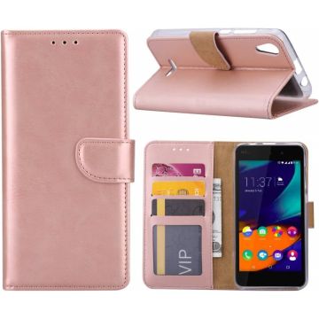 Wiko Lenny 4 Portemonnee hoesje / book case Rose Goud