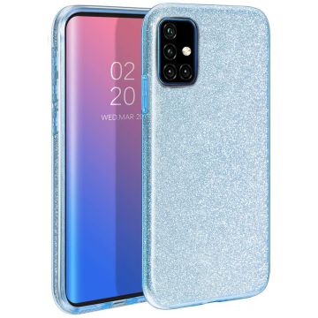Samsung Galaxy A71 Glitter TPU Back Hoesje - Turquoise