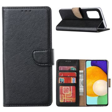 Samsung A53 / A53s hoesje bookcase Zwart - Samsung Galaxy A53 5G case portemonnee hoesje - Galaxy A53 book case hoes cover - Samsung A53 screenprotector / tempered glass 2 Pack