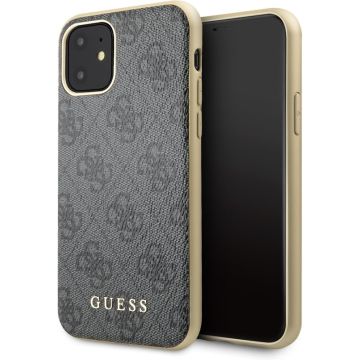 iPhone 11 Backcase hoesje - Guess - Effen Grijs - Kunstleer
