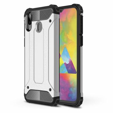Ntech Samsung Galaxy M20 Hybrid Armor hoesje - Zilver