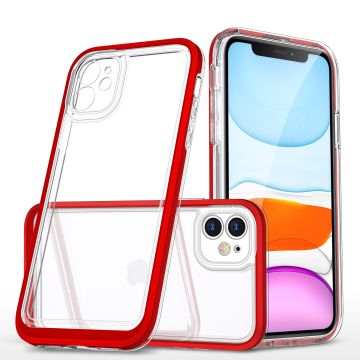Hoesje Geschikt voor iPhone 11 Pro Max hoesje transparant met bumper Rood - Ultra Hybrid Hoesje Geschikt voor iPhone 11 Pro Max case