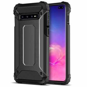 Ntech - Samsung Galaxy S10 Hybride Armor Hoesje - Zwart