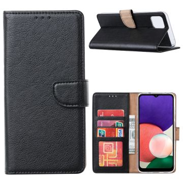 Samsung A22 Hoesje - Samsing Galaxy A22 5G Bookcase Zwart - Portemonee hoesje Samsung A22 5G