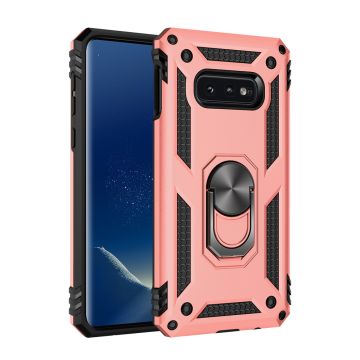 Samsung Galaxy S10e Armor Hoesje Ringhouder TPU - Rose goud