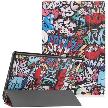Hoes geschikt voor Samsung Galaxy Tab A8 – Samsung tab A8 (2021 / 2022) Trifold tablet hoes - Grafiti