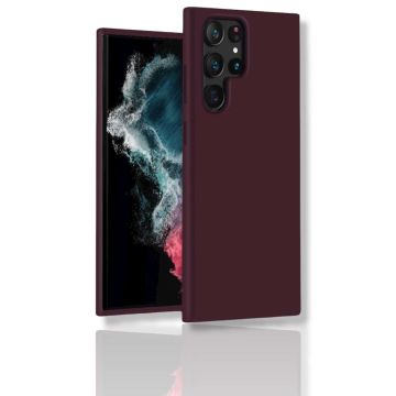 oTronica Samsung S22 Ultra hoesje colour case Bordeaux Rood - Samsung Galaxy S22 Ultra Siliconen hoesje